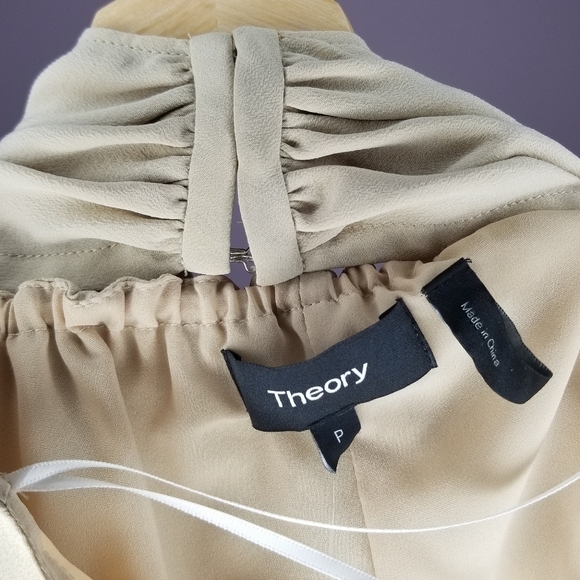 Theory Beige Ertil Summer Silk Halter Top Size P - Picture 6 of 7